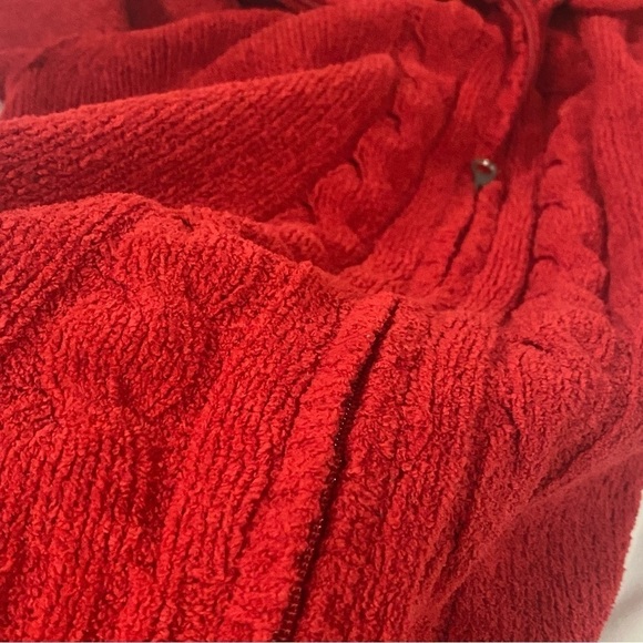 🎈Jessica women’s red turtleneck long sleeve zip up super soft sweater size  M - Picture 6 of 11